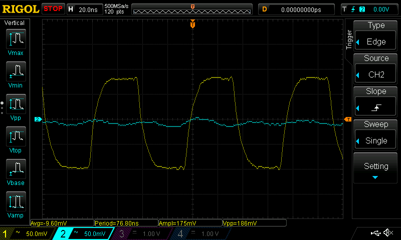 Oscilloscope Before and After Filter