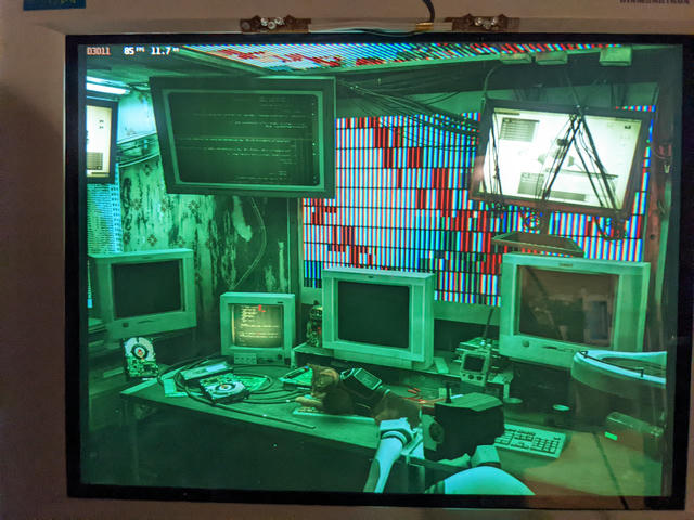 Photo of Stray running at 1280x1024 on a VGA CRT